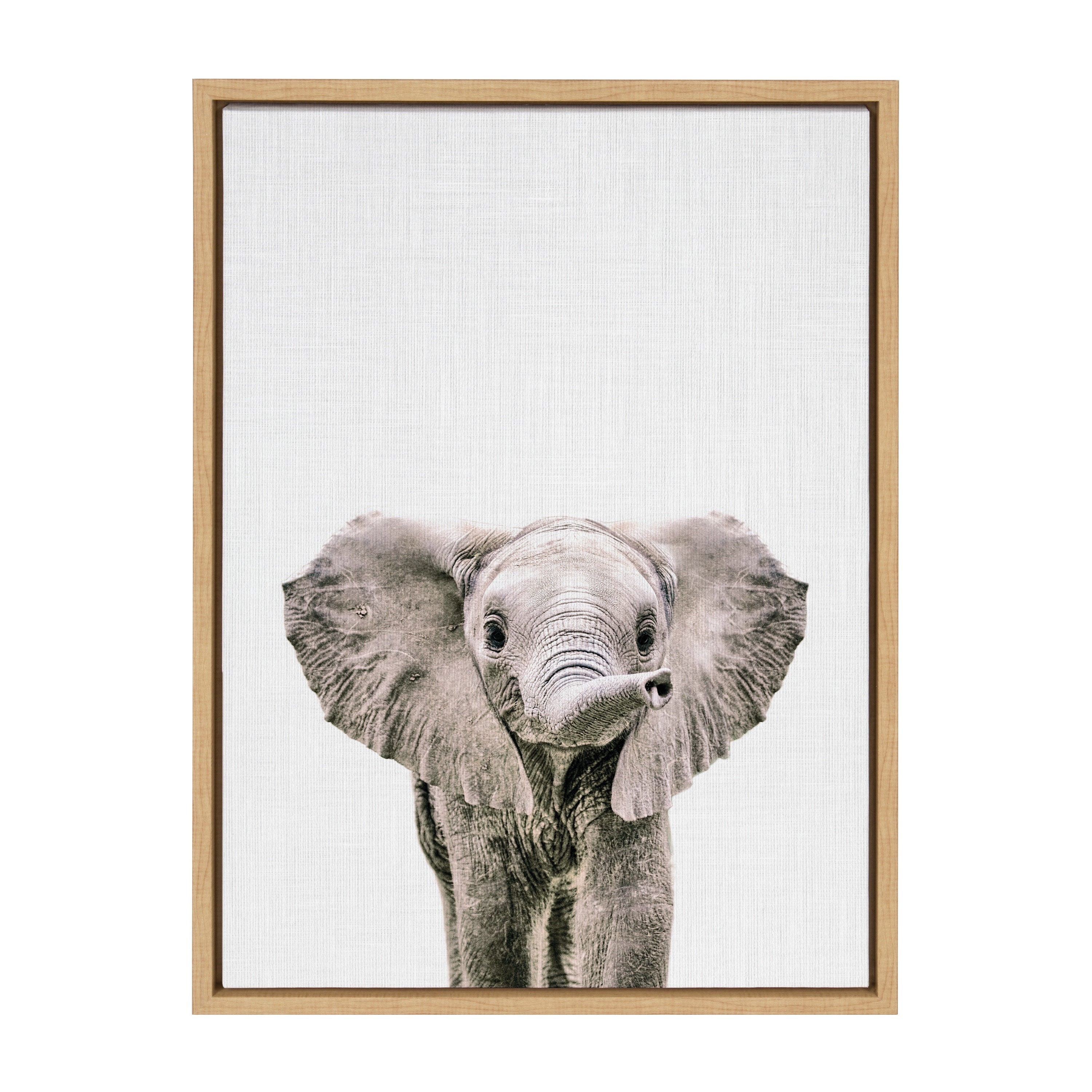Sylvie Baby Elephant Color Framed Canvas by kateandlaurel - product image 2 for Resin Society