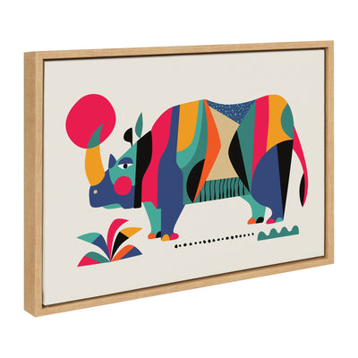 Sylvie Rhinoceros Framed Canvas by kateandlaurel - product image 2 for Resin Society