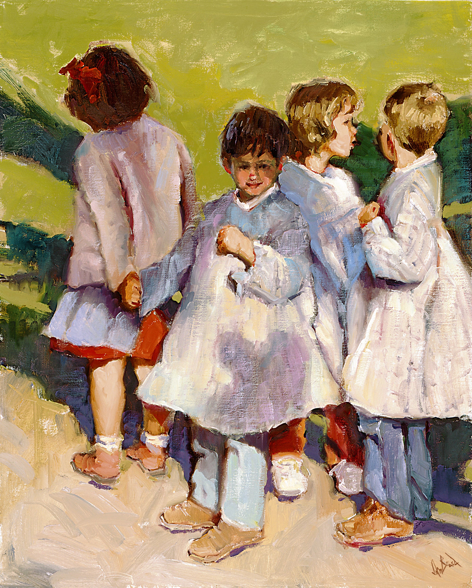 Schoolyard Artist Enhanced Canvas Print by John Beard Collection - main product image for Resin Society