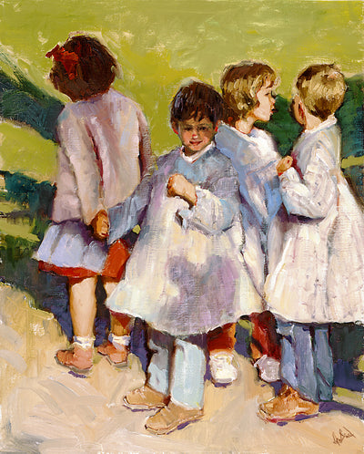 Schoolyard Artist Enhanced Canvas Print by John Beard Collection - main product image for Resin Society