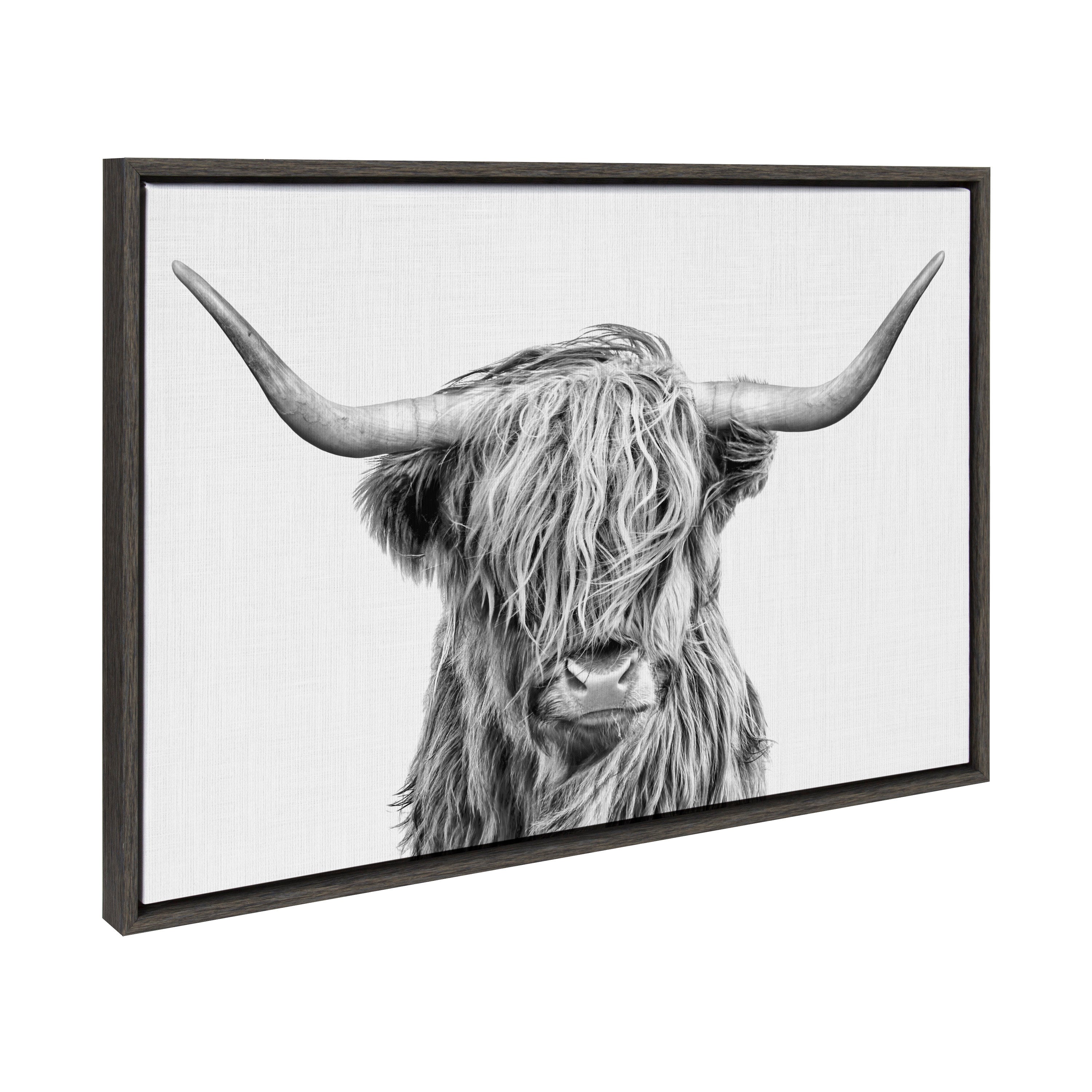 Sylvie Highland Cow 2 Framed Canvas by kateandlaurel - product image 7 for Resin Society