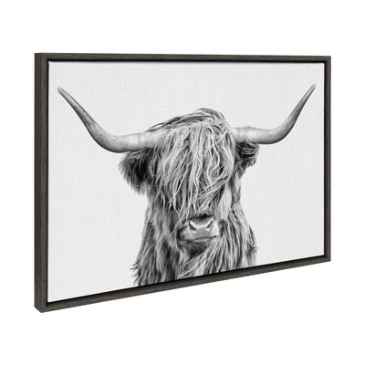 Sylvie Highland Cow 2 Framed Canvas by kateandlaurel - product image 7 for Resin Society
