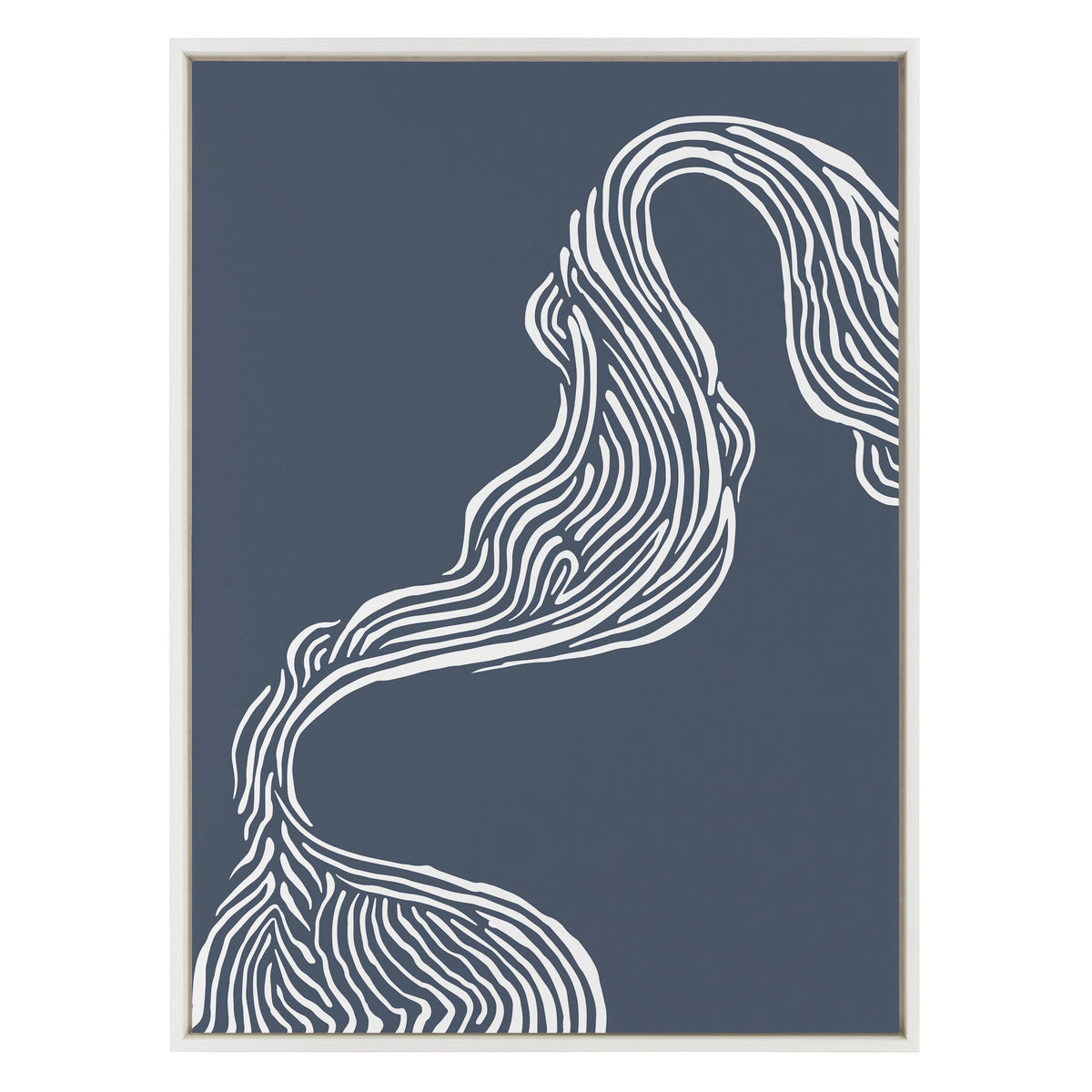 Sylvie Rich Blue Abstract River Framed Canvas by kateandlaurel - product image 2 for Resin Society