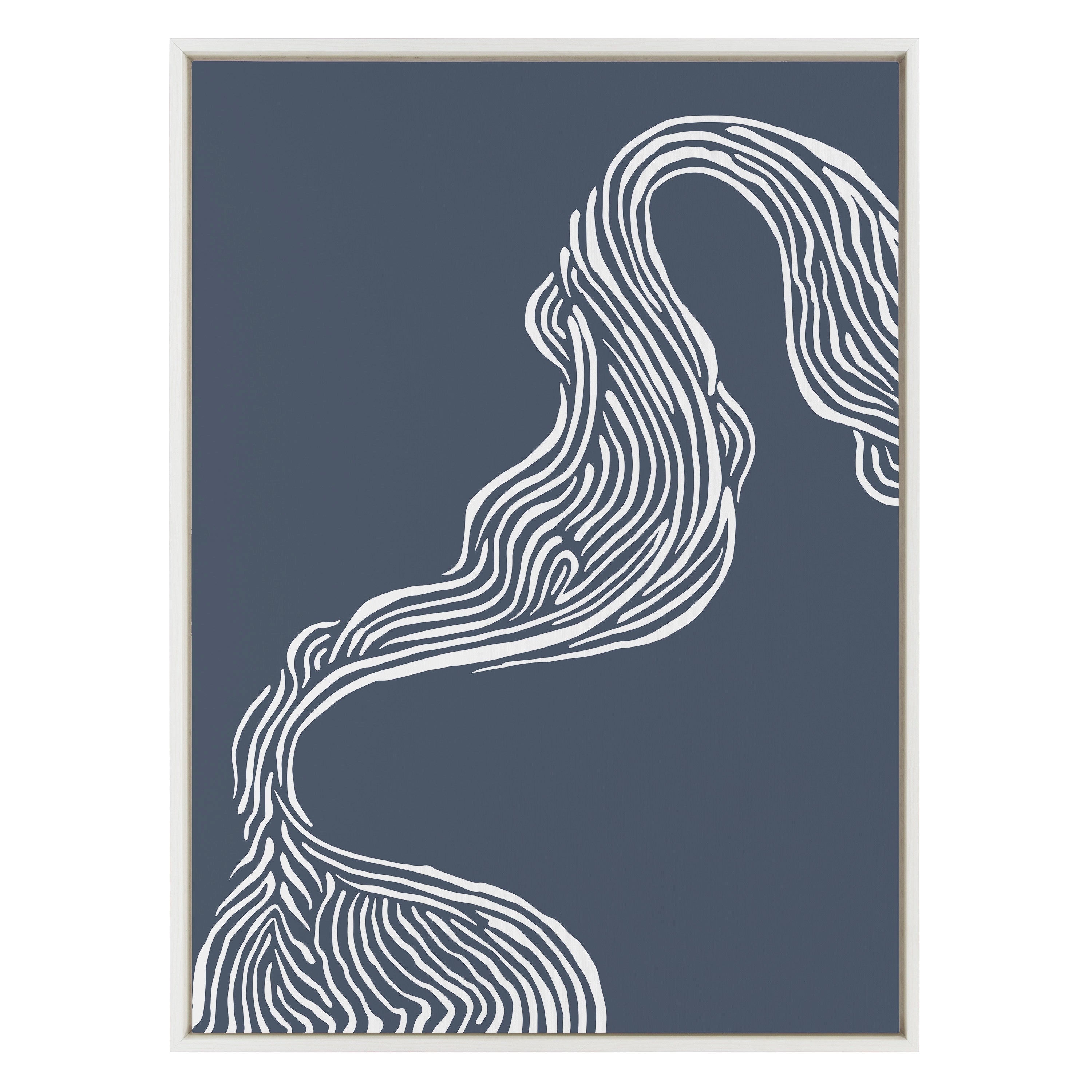Sylvie Rich Blue Abstract River Framed Canvas by kateandlaurel - product image 2 for Resin Society