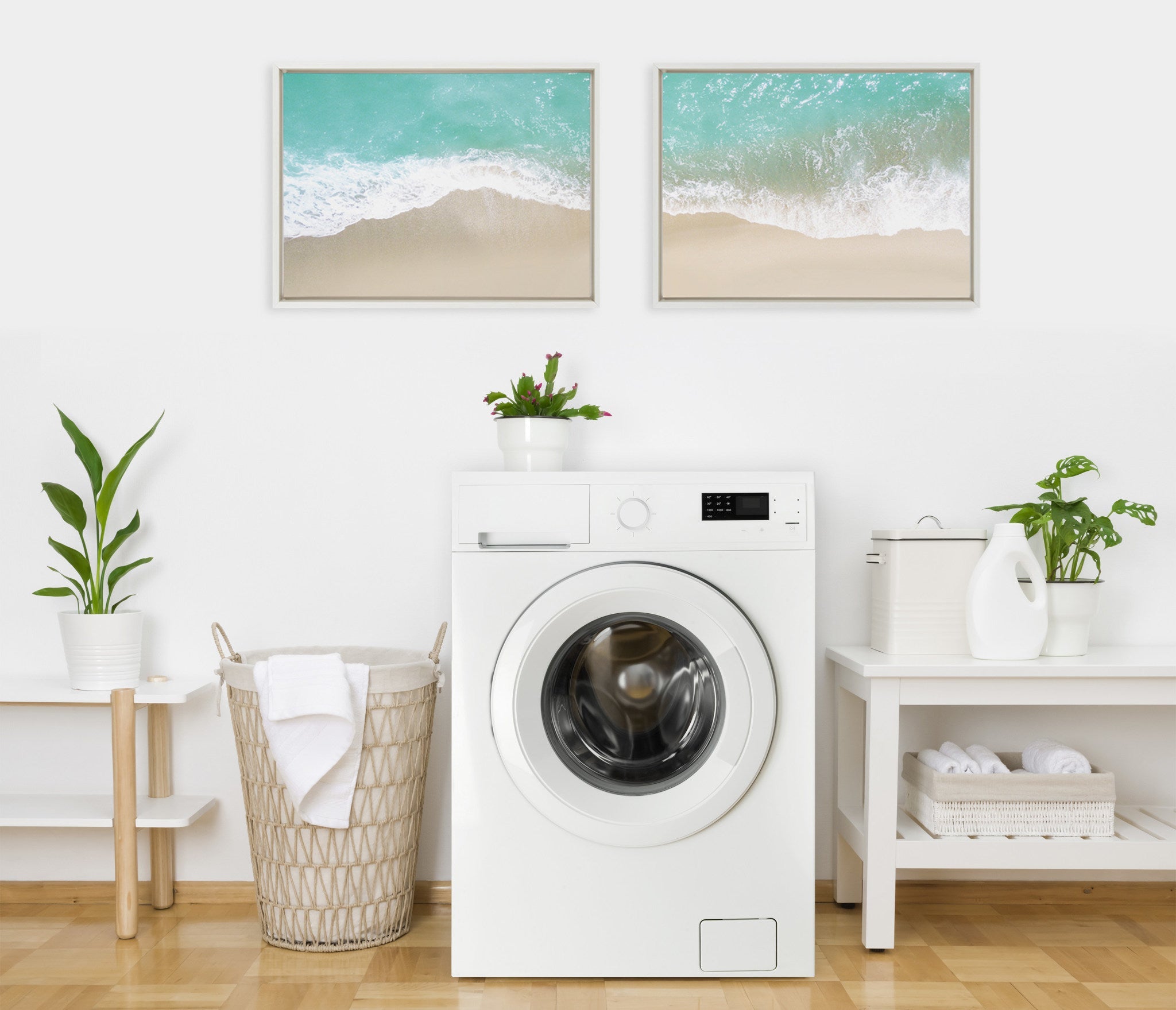 Sylvie Ocean Beach Fantasy Left and Right Framed Canvas by kateandlaurel - product image 6 for Resin Society