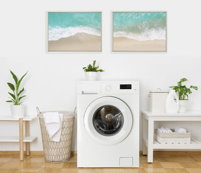 Sylvie Ocean Beach Fantasy Left and Right Framed Canvas by kateandlaurel - product image 6 for Resin Society