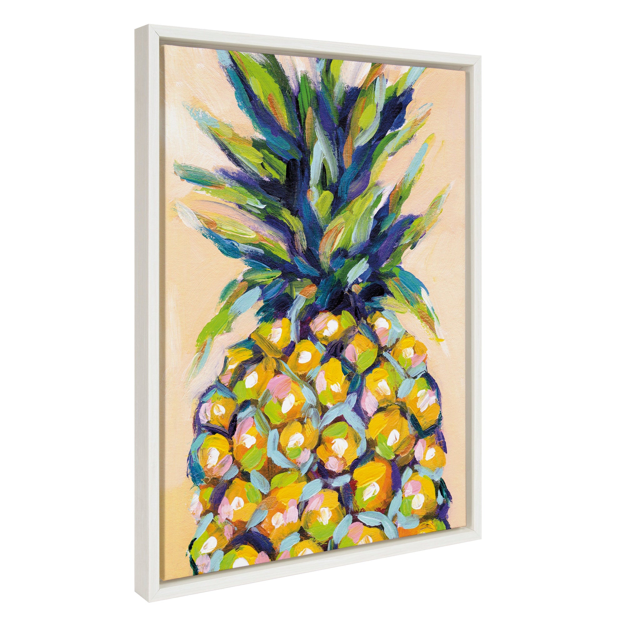 Sylvie Pineapple Study No 2 Framed Canvas by Rachel Christopoulos by kateandlaurel - main product image for Resin Society
