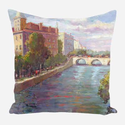 Seine River at Dusk Pillow by John Beard Collection - main product image for Resin Society