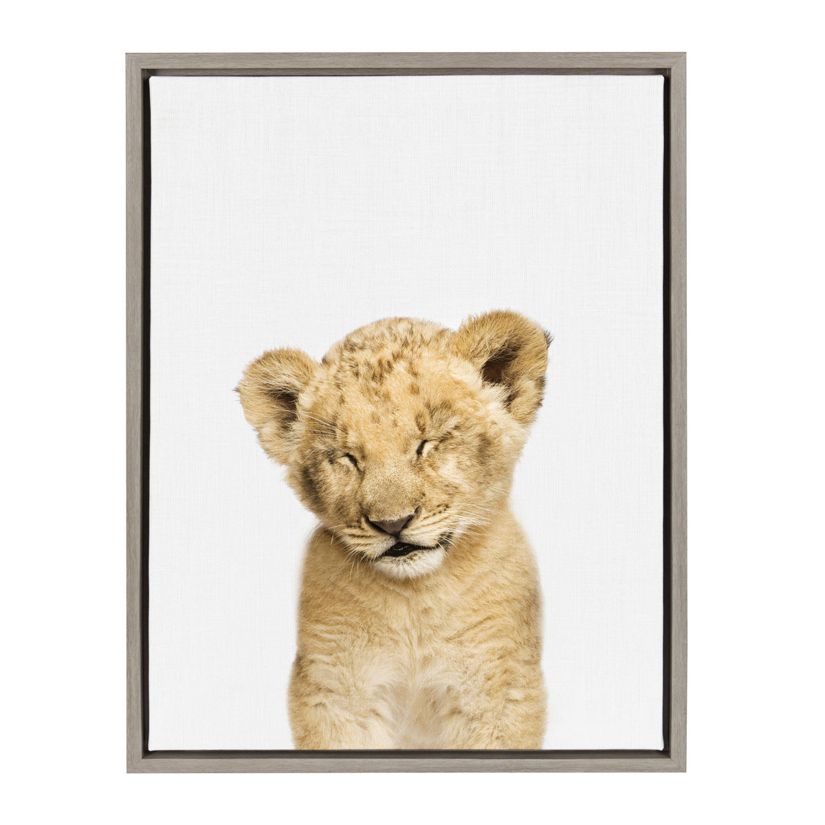 Sylvie Animal Studio Sleepy Lion Framed Canvas by kateandlaurel - main product image for Resin Society