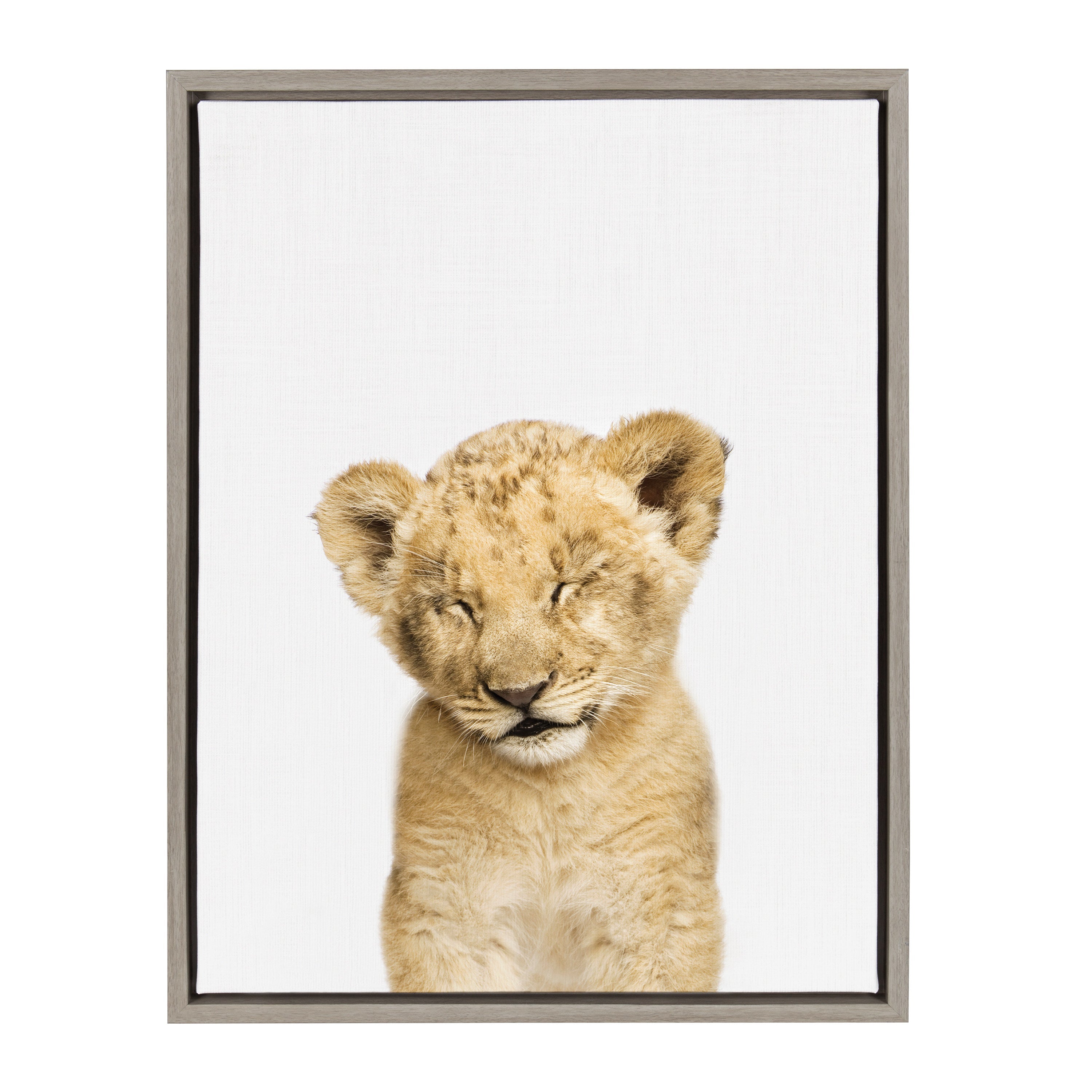 Sylvie Animal Studio Sleepy Lion Framed Canvas by kateandlaurel - product image 7 for Resin Society