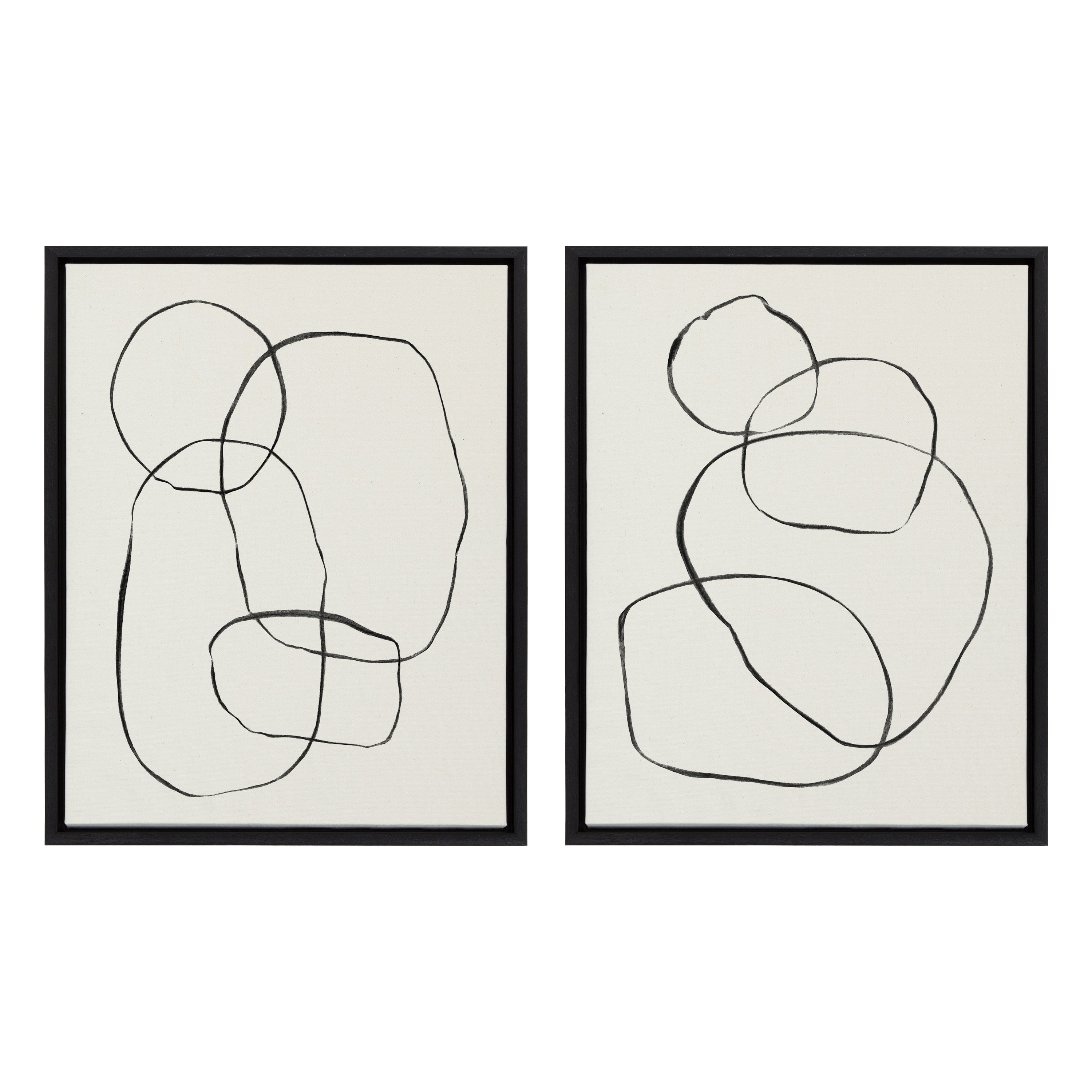 Sylvie Going in Circles Framed Textured Canvas Set