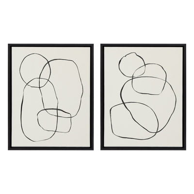 Sylvie Going in Circles Framed Textured Canvas Set
