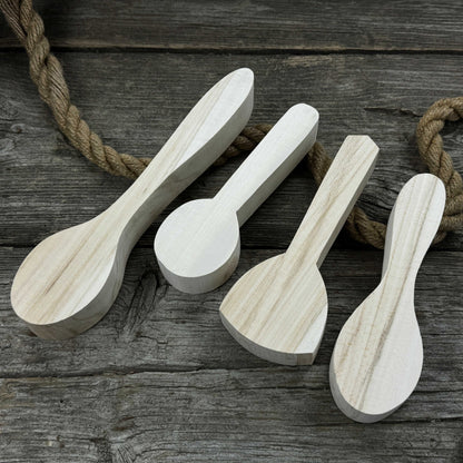 Set of 12 pre-shaped linden wood spoon carving blanks in four different profiles