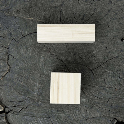 Set of 16 finely sanded linden wood carving blanks in cube and block shapes