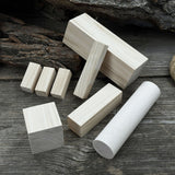 Set of 18 assorted linden wood carving blanks in various sizes by Sharky Forged Steel Tools