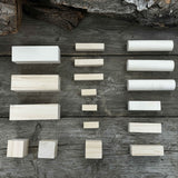 Set of 18 assorted linden wood carving blanks in various sizes by Sharky Forged Steel Tools