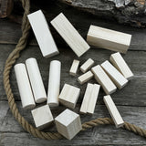 Set of 18 assorted linden wood carving blanks in various sizes by Sharky Forged Steel Tools
