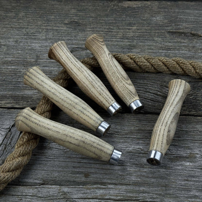 Set of 5 handcrafted ash wood handles for carving knives and hand tool repair