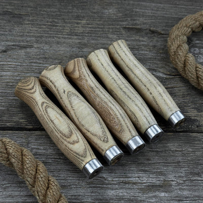 Set of 5 handcrafted ash wood handles for carving knives and hand tool repair