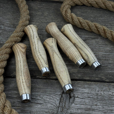 Set of 5 handcrafted ash wood handles for carving knives and hand tool repair