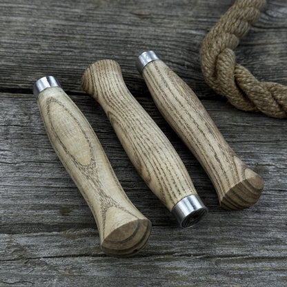 Set of 5 handcrafted ash wood handles for carving knives and hand tool repair