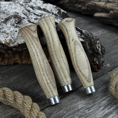 Set of 5 handcrafted ash wood handles for carving knives and hand tool repair