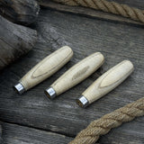 Set of 5 compact ash wood replacement handles with aluminum reinforcement rings