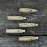 Set of 5 compact ash wood replacement handles with aluminum reinforcement rings