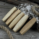 Set of 5 ergonomic ash wood replacement handles for knives and drawknives by Sharky Forged Steel Tools