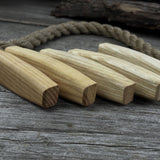 Set of 5 ergonomic ash wood replacement handles for knives and drawknives by Sharky Forged Steel Tools