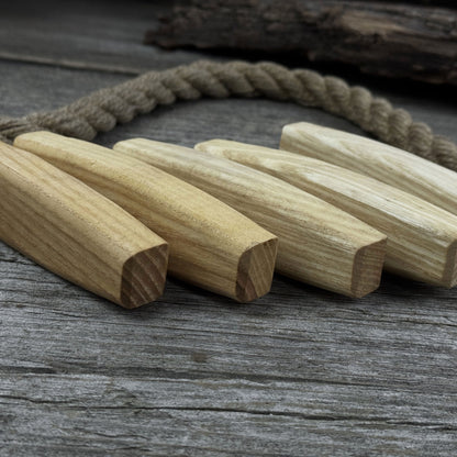 Set of 5 ergonomic ash wood replacement handles for knives and drawknives by Sharky Forged Steel Tools