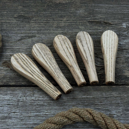 Set of 5 universal ash wood handles for carving knives and small tools