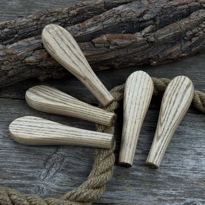 Set of 5 universal ash wood handles for carving knives and small tools