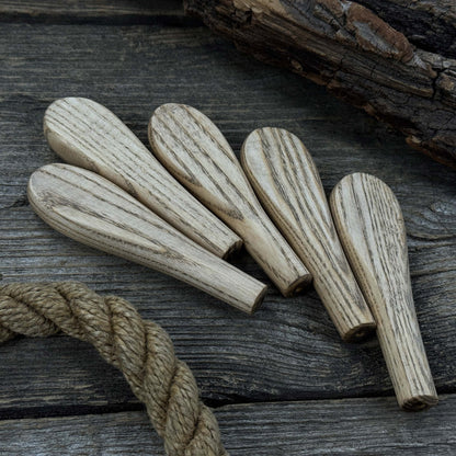 Set of 5 universal ash wood handles for carving knives and small tools