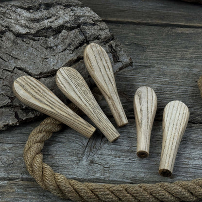 Set of 5 universal ash wood handles for carving knives and small tools