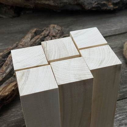 Set of 6 large linden wood carving blanks by Sharky Forged Steel Tools