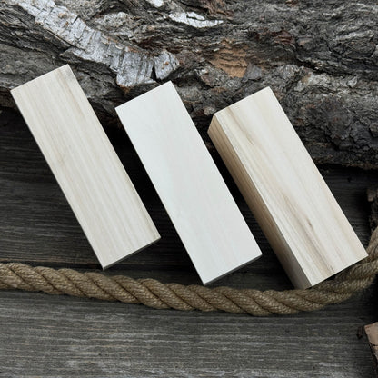 Set of 6 large linden wood carving blanks by Sharky Forged Steel Tools