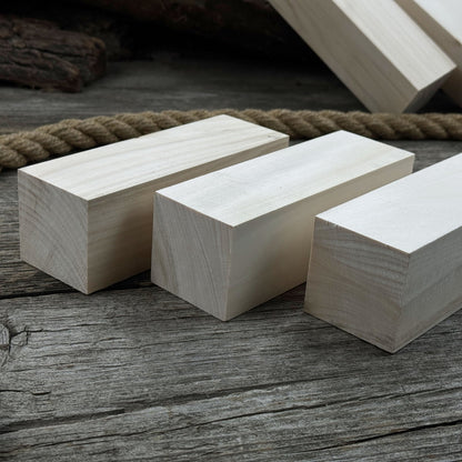 Set of 6 large linden wood carving blanks by Sharky Forged Steel Tools