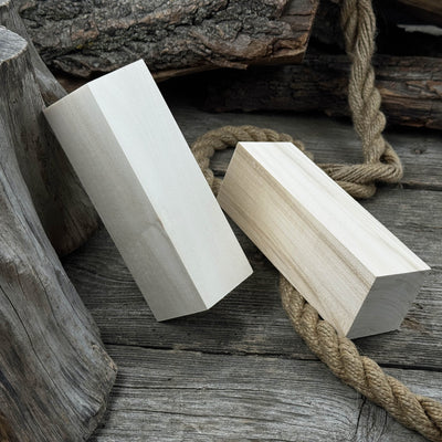 Set of 6 large linden wood carving blanks by Sharky Forged Steel Tools