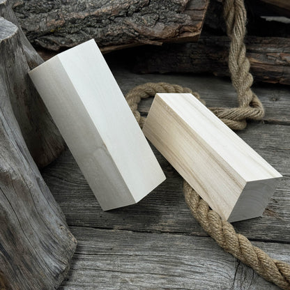 Set of 6 large linden wood carving blanks by Sharky Forged Steel Tools