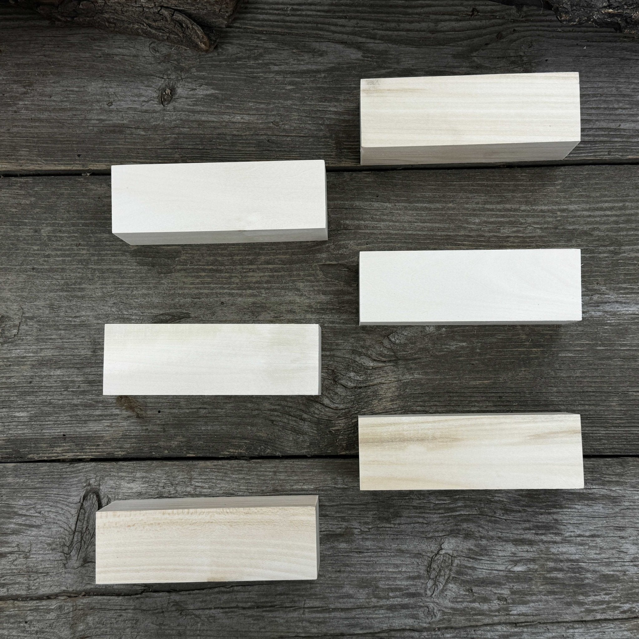 Set of 6 large linden wood carving blanks by Sharky Forged Steel Tools
