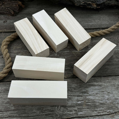 Set of 6 large linden wood carving blanks by Sharky Forged Steel Tools