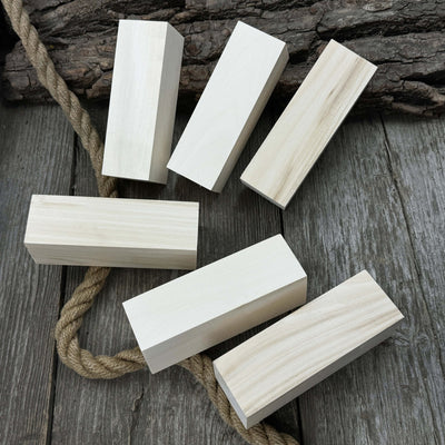Set of 6 large linden wood carving blanks by Sharky Forged Steel Tools