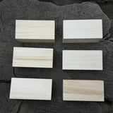 Set of 6 smooth linden wood carving blanks sized 10 by 5 by 5 centimeters