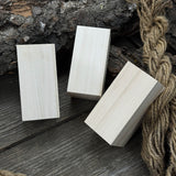 Set of 6 smooth linden wood carving blanks sized 10 by 5 by 5 centimeters