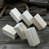 Set of 6 smooth linden wood carving blanks sized 10 by 5 by 5 centimeters