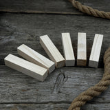 Set of 6 slim linden wood carving blanks, 10 x 2 x 2 cm, smooth unfinished surface