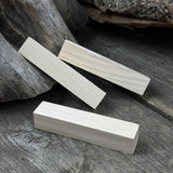 Set of 6 slim linden wood carving blanks, 10 x 2 x 2 cm, smooth unfinished surface