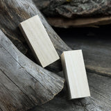 Set of 6 smooth linden wood carving blanks sized 5 by 2 by 2 centimeters