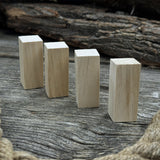 Set of 6 smooth linden wood carving blanks sized 5 by 2 by 2 centimeters